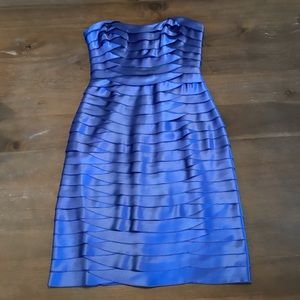 BCBG MaxAzria Strapless Tiered Satin Dress, Size 6